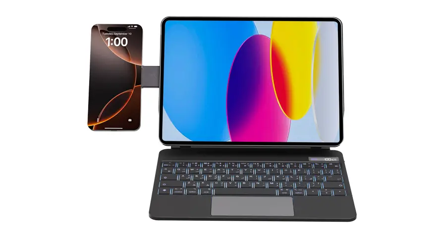 Powerology DynaBoard Wireless Keyboard Case with MagSafe Phone Holder